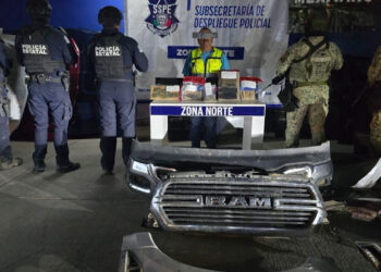 Policía estatal desmantela yonke en San Buenaventura