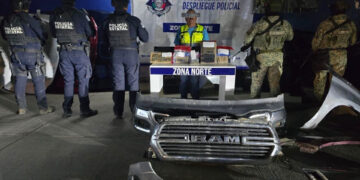 Policía estatal desmantela yonke en San Buenaventura