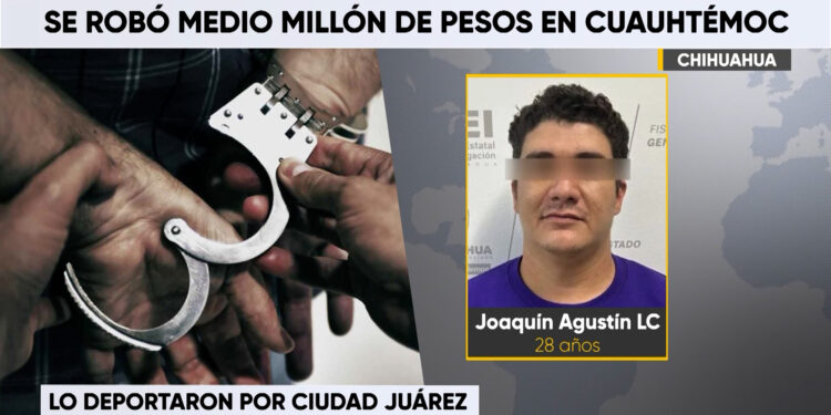 Extraditan a hombre acusado de robar 500 mil pesos en Cuauhtémoc