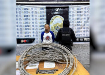 Cae por robar cableado eléctrico en la colonia Nuevo Triunfo