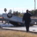 Conductor vuelca en carretera 45 cerca del puente de Cielo Vista