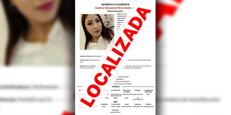 Localiza FEM sana y salva a joven mujer ausente en la ciudad de Chihuahua