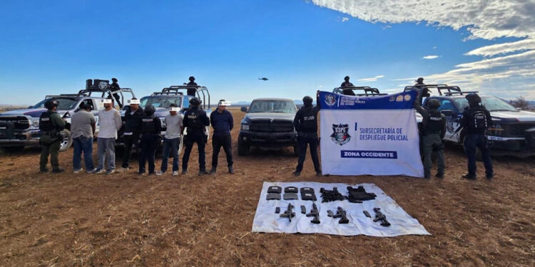 Caen cinco sujetos armados durante operativo en Gran Morelos