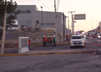 Piedra proyectada por maquinaria provoca fuga de gas en el Parque Industrial Saucito