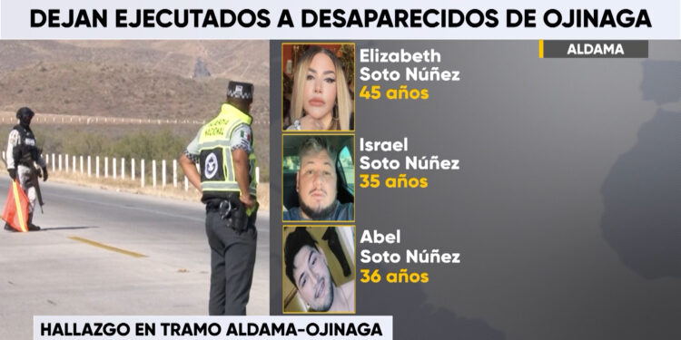 Hallan tres personas sin vida en carretera Aldama-Ojinaga