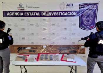 Aseguran arsenal y droga en Ciudad Aldama; hallan camioneta abandonada