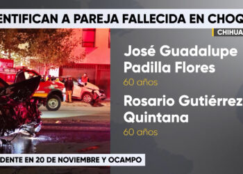 Accidente vial en 20 de Noviembre deja dos adultos mayores sin vida