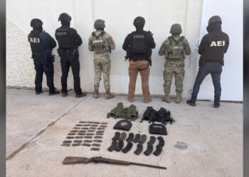 Aseguran arsenal y equipo táctico en operativo conjunto en Guachochi