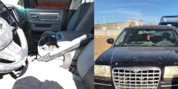 Mediante operativo en Cuauhtémoc; aseguran arma y dos vehículos