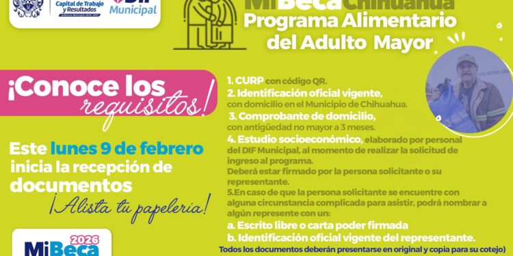 Conoce los requisitos para ser beneficiario del Programa Alimentario del Adulto Mayor 2026