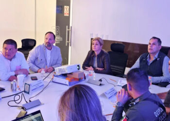 Maru Campos revisó marcha del 8M desde el centro de mando C7-iA