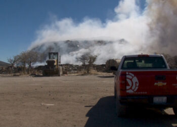 Incendio en relleno sanitario de Cuauhtémoc
