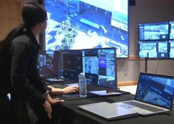 Blindaron Expo Chihuahua por 4to Informe de Maru Campos; se desplegó tecnología Centinela