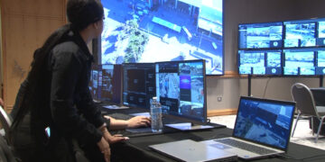 Blindaron Expo Chihuahua por 4to Informe de Maru Campos; se desplegó tecnología Centinela