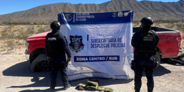 Localizan campamento de grupos delictivos y aseguran camioneta con reporte de robo en Ojinaga