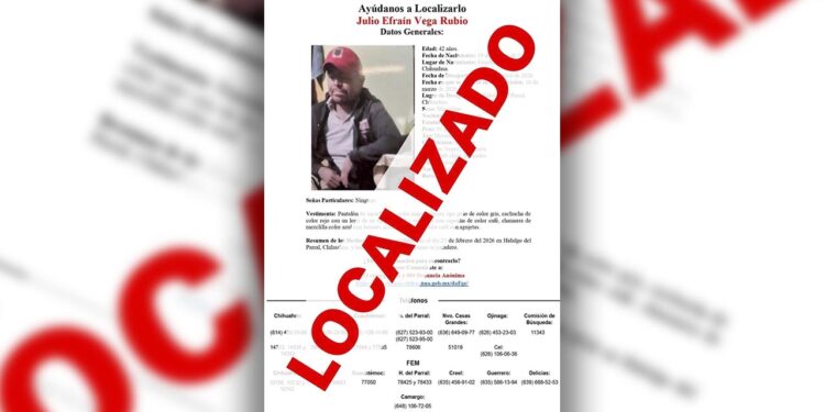 Localizan en Durango a persona desaparecida en Parral