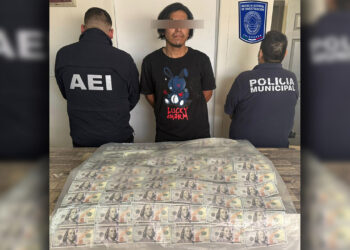Detiene AEI en Ahumada a hombre con 20 mil 800 dólares falsos