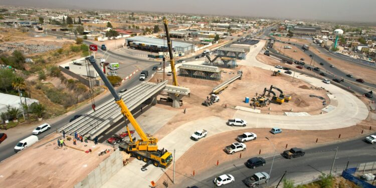 Continúa construcción de Paso Superior en la Fuerza Aérea y carretera Chihuahua–Aldama