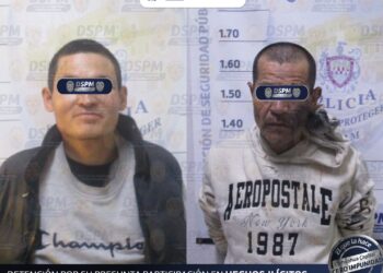Policías Municipales detienen a dos hombres por robo al norte de la ciudad