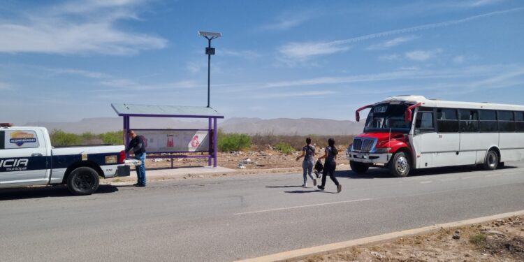 Mejora Policía Municipal visibilidad y seguridad en parabuses de la avenida Equus