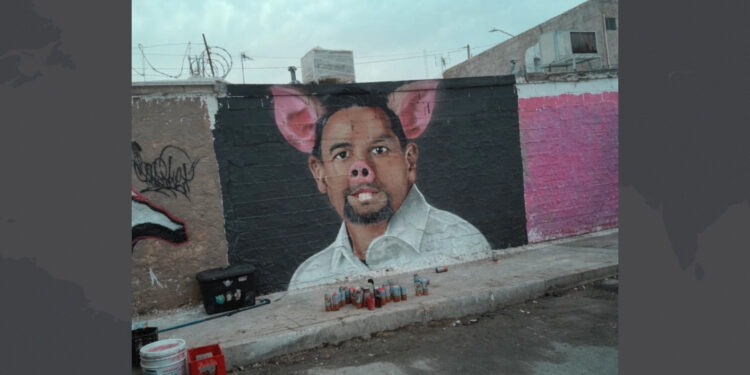 Detienen a jóvenes por mural satírico contra alcalde en Ciudad Juárez