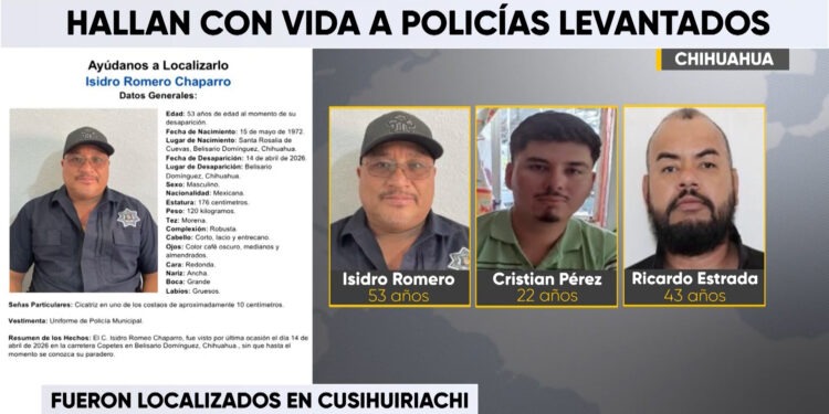 Hallan con vida a policías levantados en Belisario Domínguez
