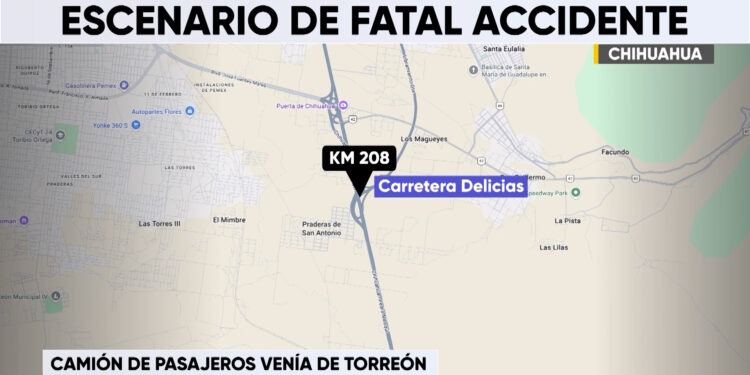 Así luce el sitio del camión accidentado en la carretera Chihuahua–Delicias