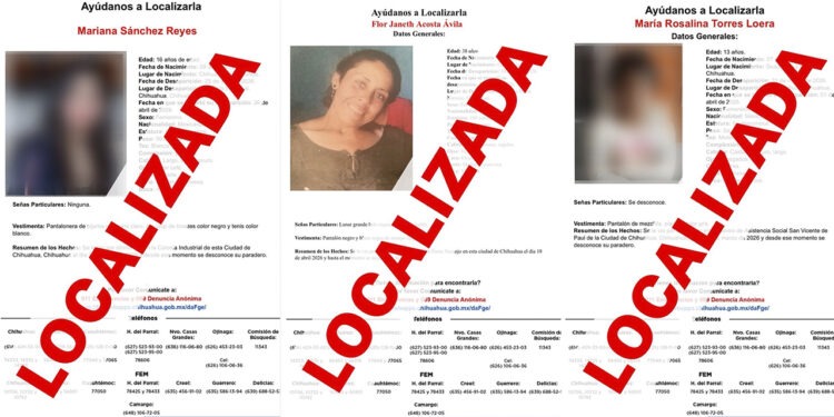 Localiza a dos adolescentes y a una adulta, reportadas ausentes en la ciudad de Chihuahua