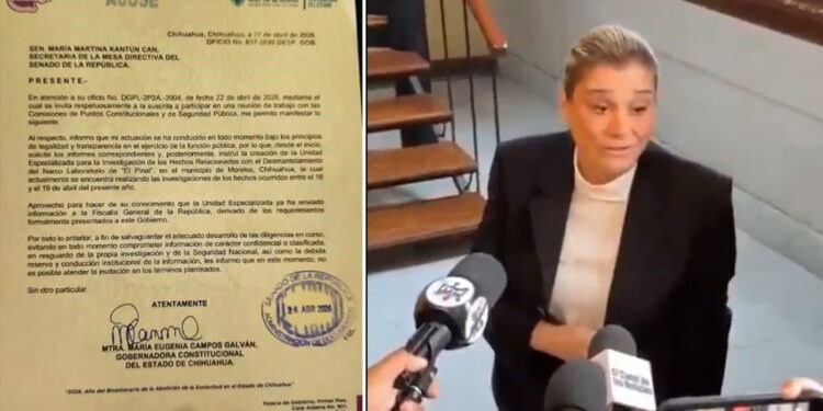 Maru Campos declina invitación del Senado; argumenta riesgo para investigaciones en curso