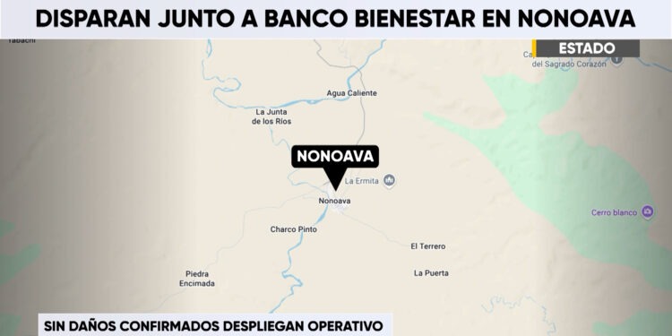 Movilización de seguridad en Nonoava por presuntas detonaciones cerca de banco