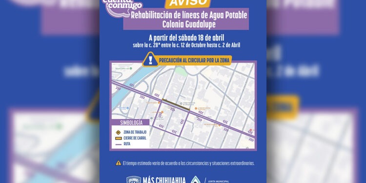 Rehabilitará JMAS línea de agua potable en la colonia Guadalupe