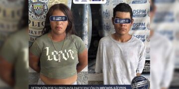 Detienen a pareja acusada de robar una farmacia en la colonia Ponce de León