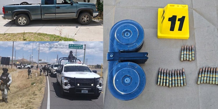 Asegura operativo conjunto pick up con cargadores y balas en Nonoava