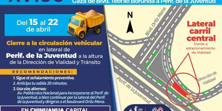 Anuncian cierre en el Periférico de la Juventud por obras de la nueva gaza vial