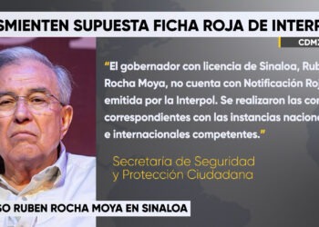 Descartan ficha roja de Interpol contra Rubén Rocha Moya