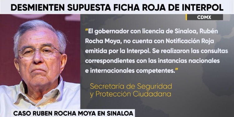 Descartan ficha roja de Interpol contra Rubén Rocha Moya