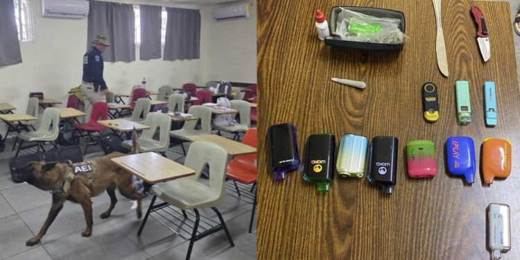 Realizan “Operación Mochila” en Bachilleres de Jiménez y encuentran presunta droga