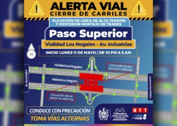Pendientes al cambio de circulación en el cruce entre Nogales e Industrias por construcción del paso superior