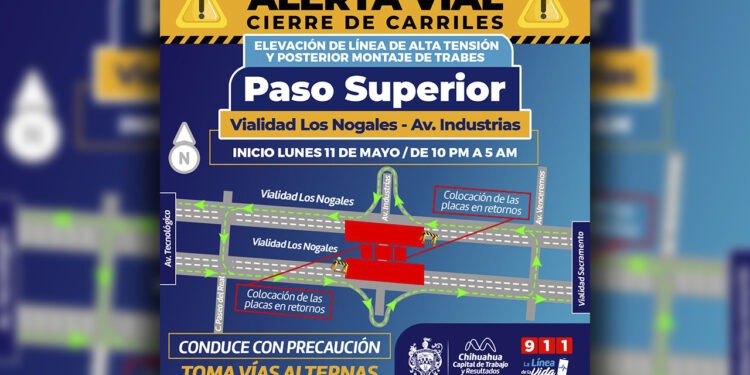 Pendientes al cambio de circulación en el cruce entre Nogales e Industrias por construcción del paso superior