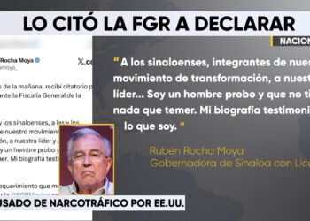 FGR cita a comparecer a Rubén Rocha Moya y otros funcionarios de Sinaloa