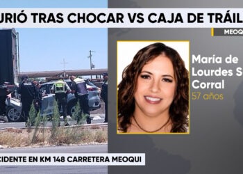 Mujer pierde la vida tras chocar contra tráiler en la carretera Delicias-Meoqui