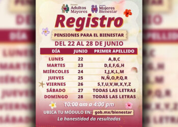 Anuncian fechas de registro para Pensiones del Bienestar de Adultos Mayores y Mujeres