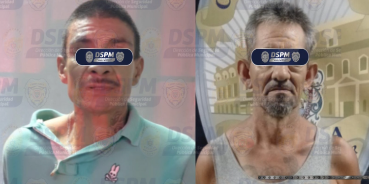 Caen dos hombres con droga y armas blancas