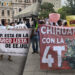 Chocan manifestantes a favor y en contra de Cruz Pérez Cuéllar afuera del Congreso