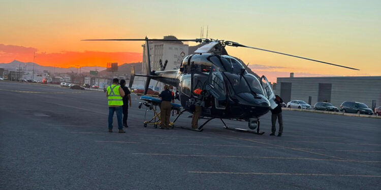 Realizan traslado aeromédico de menor lesionada de Guachochi a Chihuahua