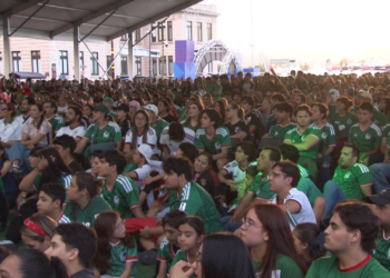 Se reúnen cientos para ver el México vs. Corea del Sur