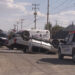Vuelca conductor ebrio en la carretera a Aldama y resulta ileso