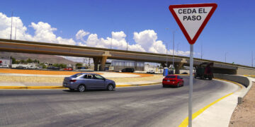 Abren circulación total en la glorieta del puente carretera Aldama y Fuerza Aérea