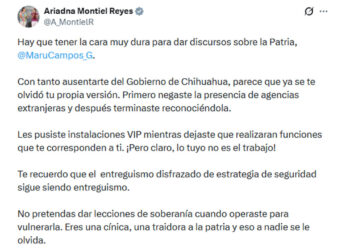 “Cínica” y “traidora a la patria” responde Ariadna Montiel a Maru Campos