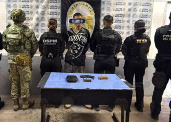 Detenido por portación ilegal de cartuchos y cargador de arma de fuego en la Gustavo Díaz Ordaz